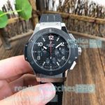 Swiss 7750 Copy Hublot Big Bang Black Dial Black Rubber Strap Watch